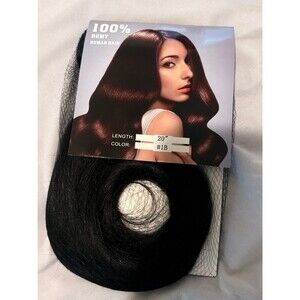Black human hair clip in extensions 20” 110g